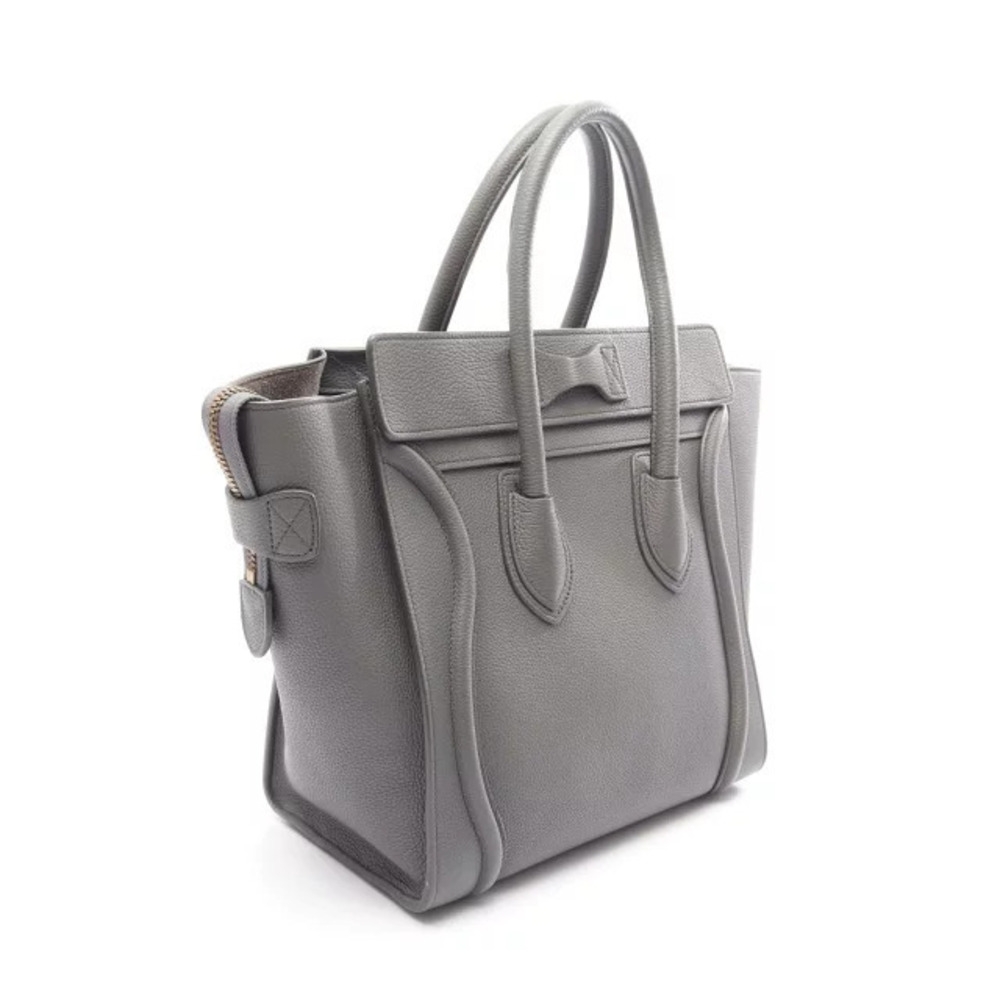 Celine Tote Gray Luggage Tote Shopper Leather Bag Gray